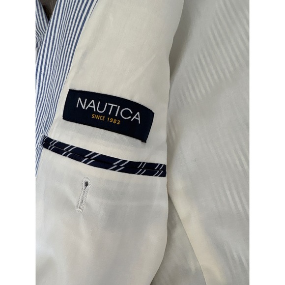 Nautica Mens Seersucker Stripe Suit Blazer Pants Set 40R - Picture 9 of 16
